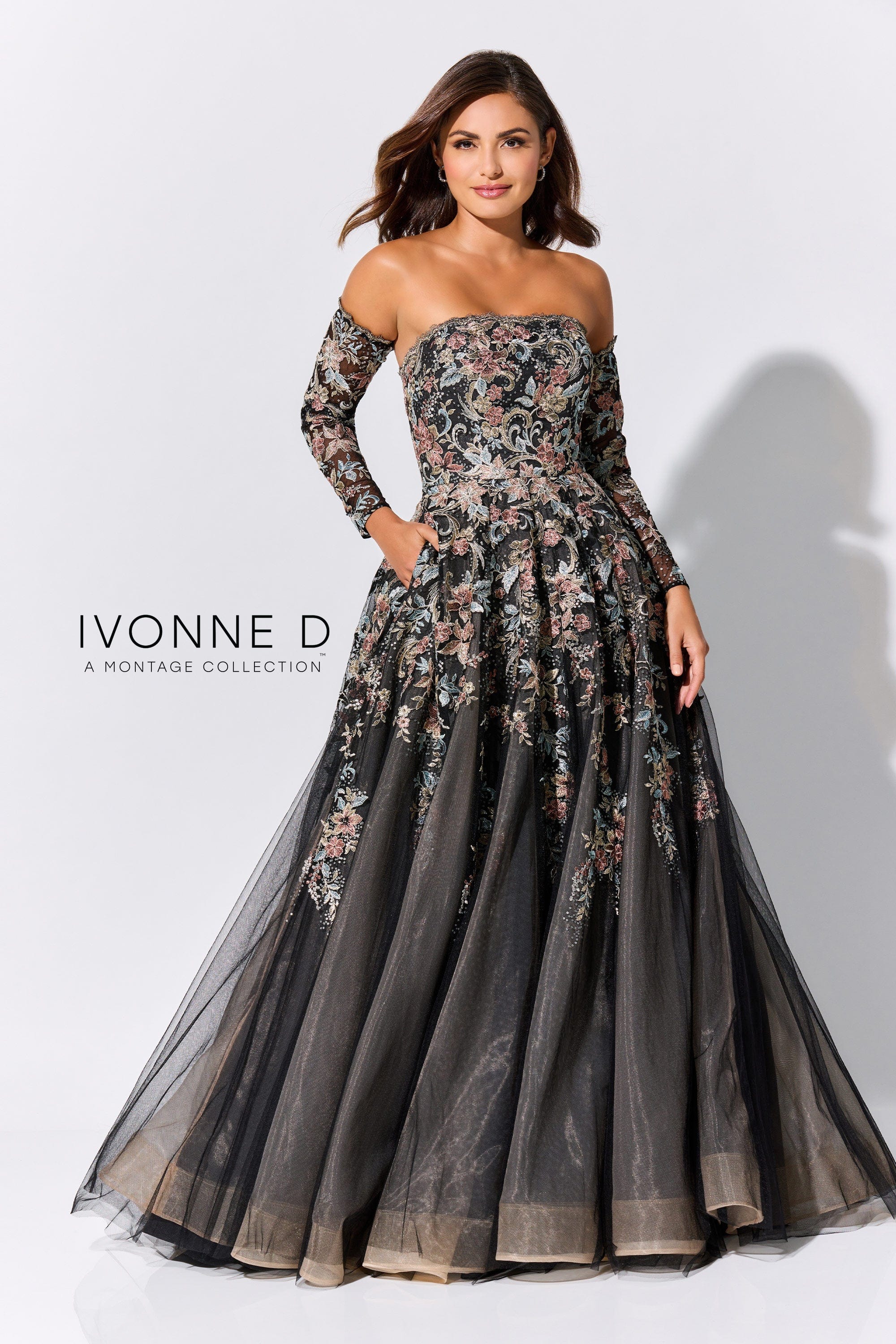 Ivonne D Mother of the Bride 4 / Black/Multi Ivonne D: ID327