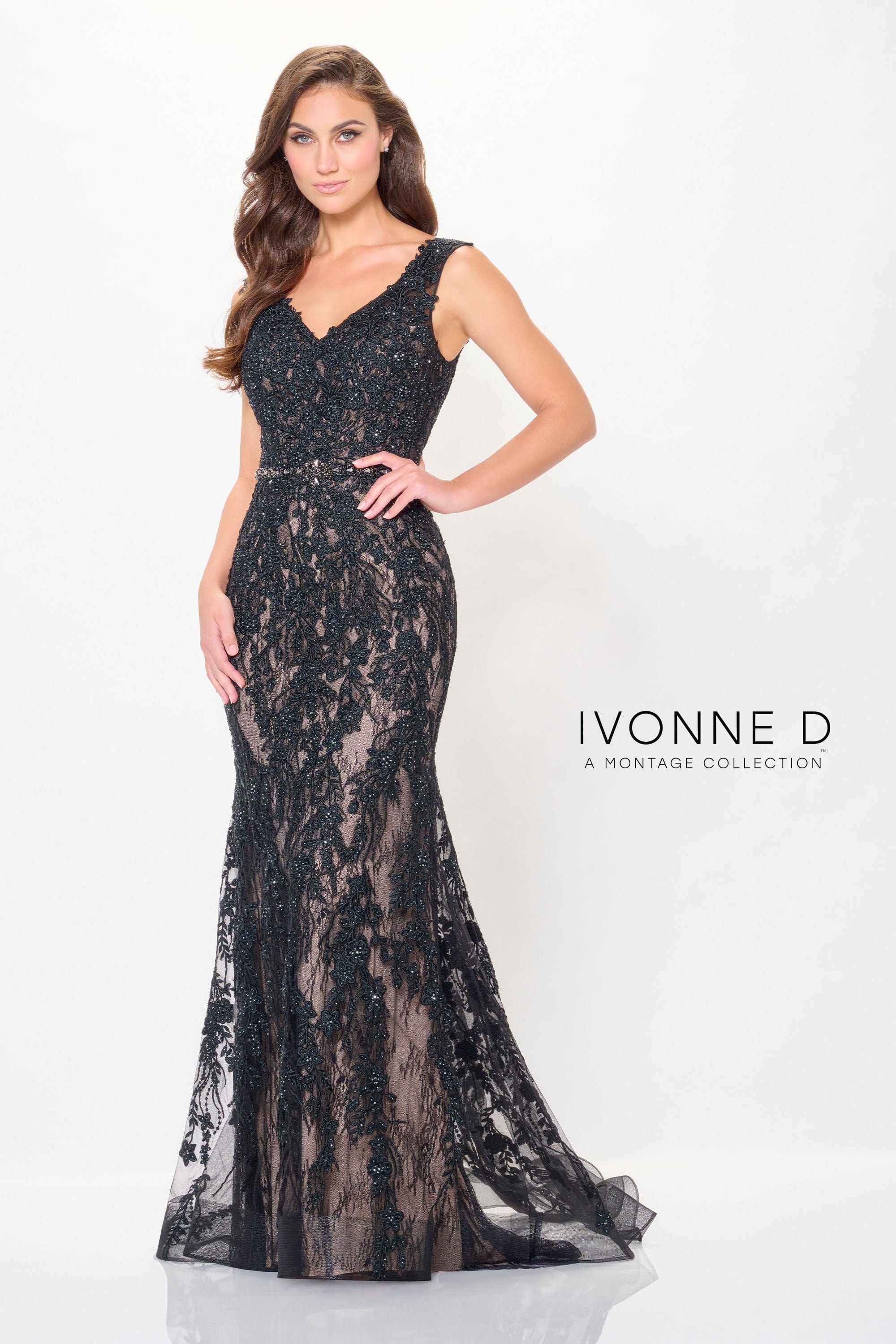 Ivonne D Mother of the Bride 4 / Black/Nude Ivonne D: ID6207