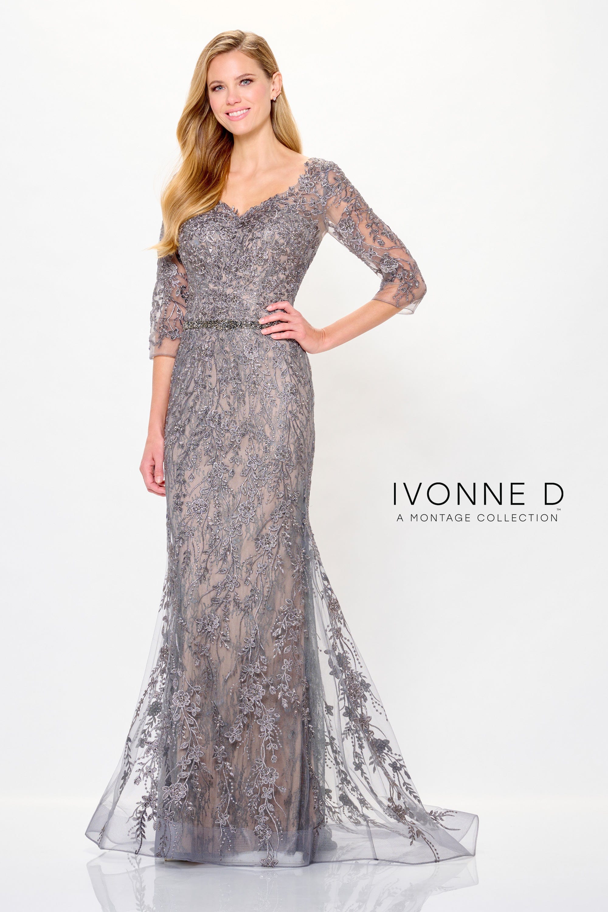 Ivonne D Mother of the Bride 4 / Charcoal/Nude Ivonne D: ID6207
