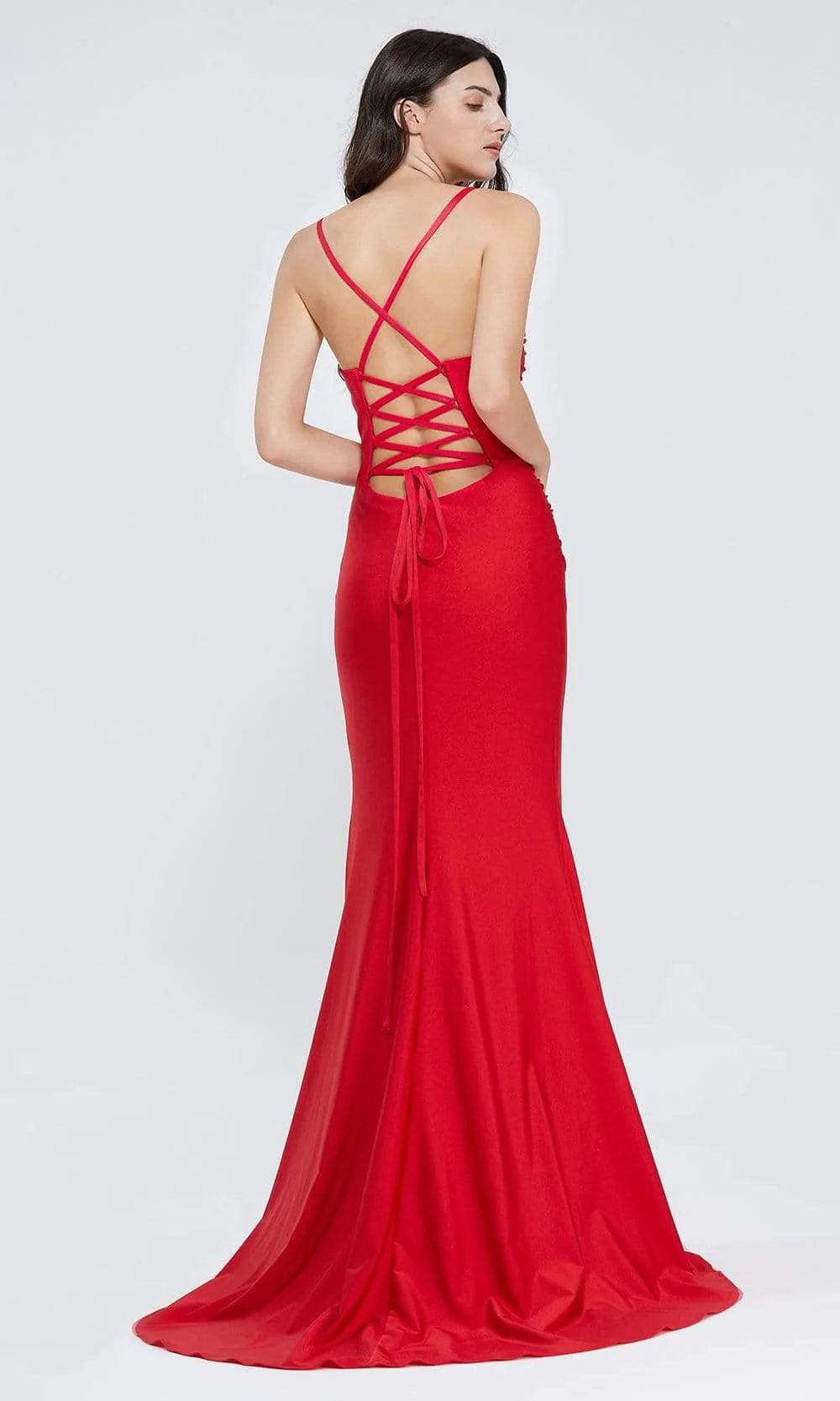 Jadore Evening Dress 4 / Red Jadore: J20016 (Clearance)