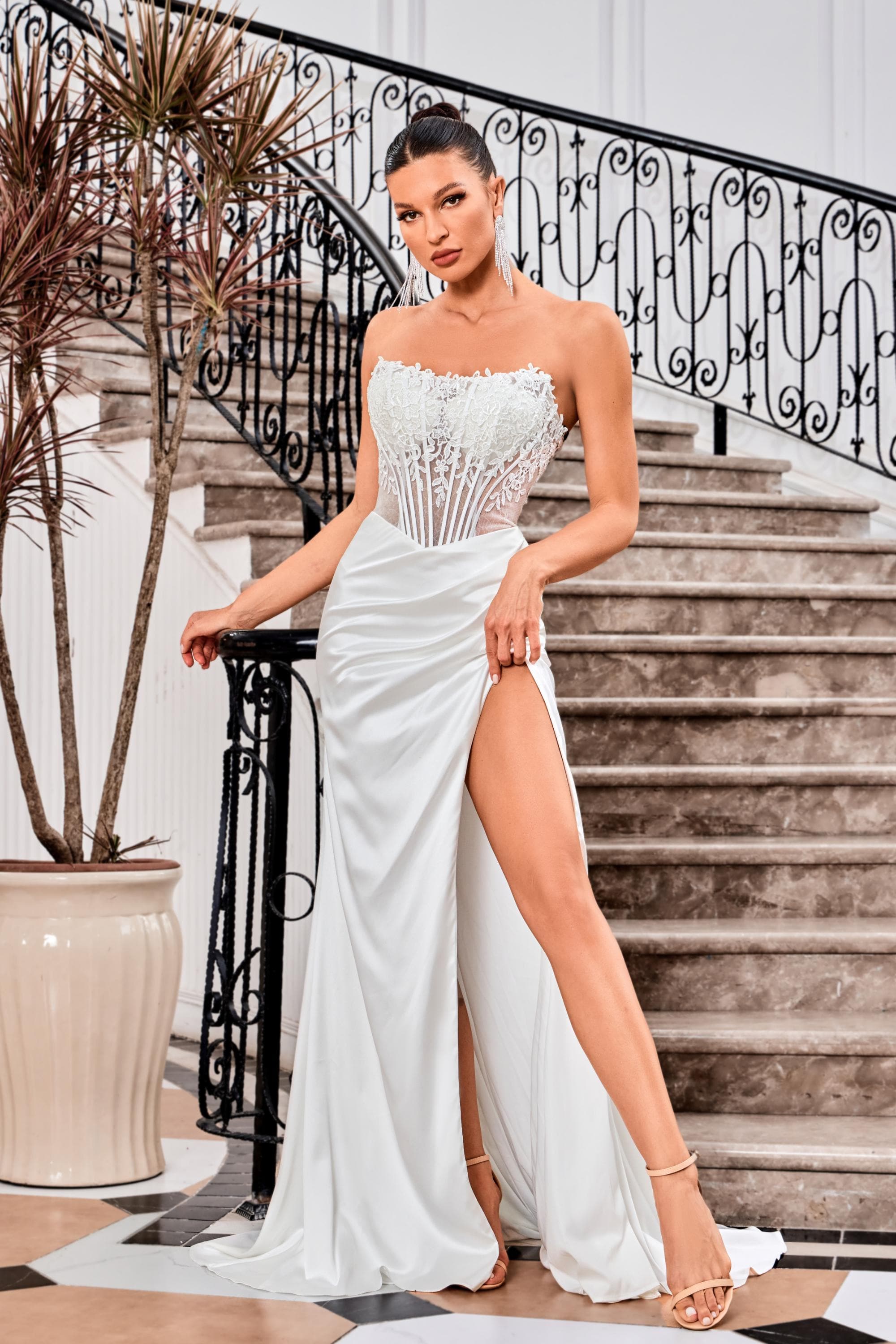 Jadore Evening Dress 4 / Ivory Jadore: J24014