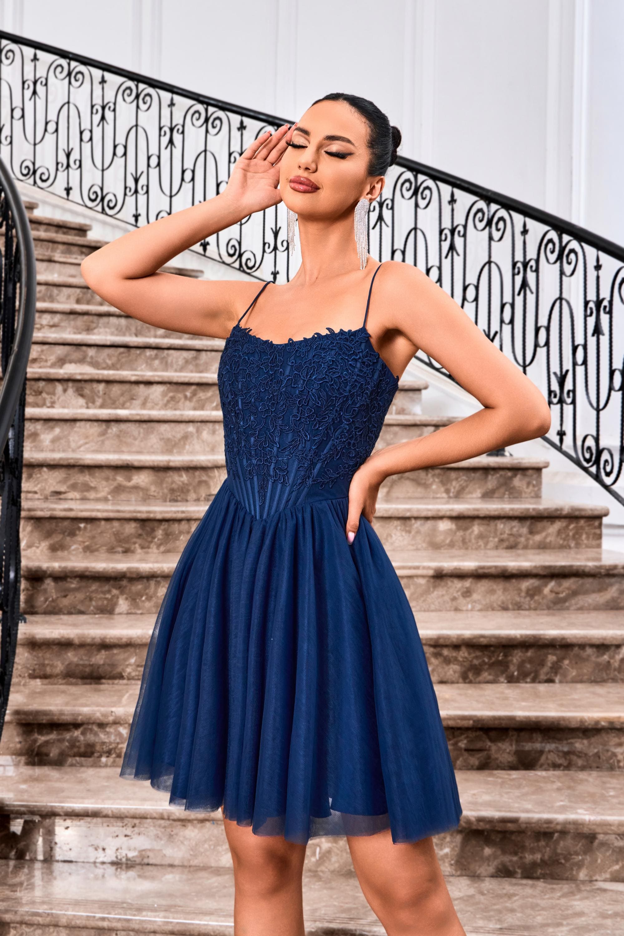 Jadore Evening Dress 4 / Navy Jadore: J24079
