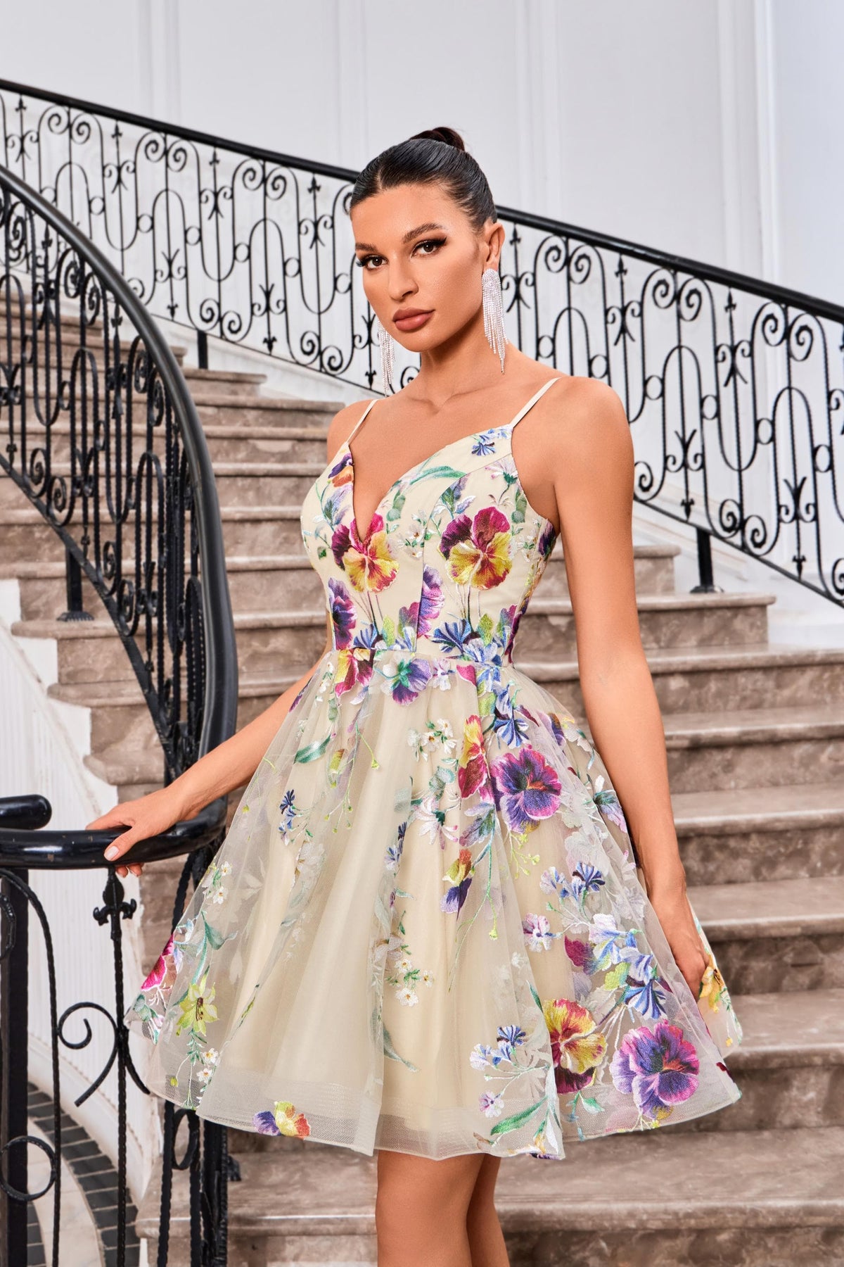 Jadore Evening Dress 4 / Nude/Multi Jadore: J24089