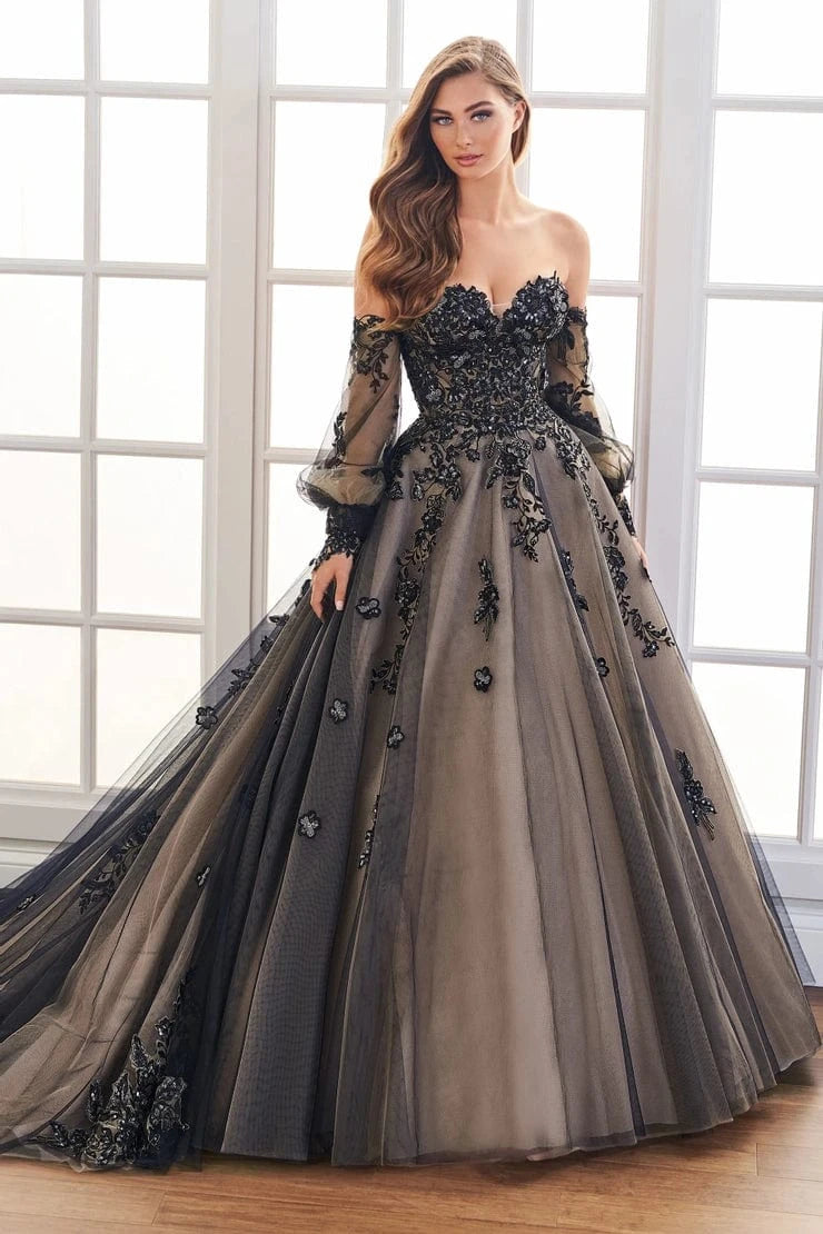 Martin Thornburg Wedding Dress 0 / Black/Nude Martin Thornburg: MT1435 - Amara