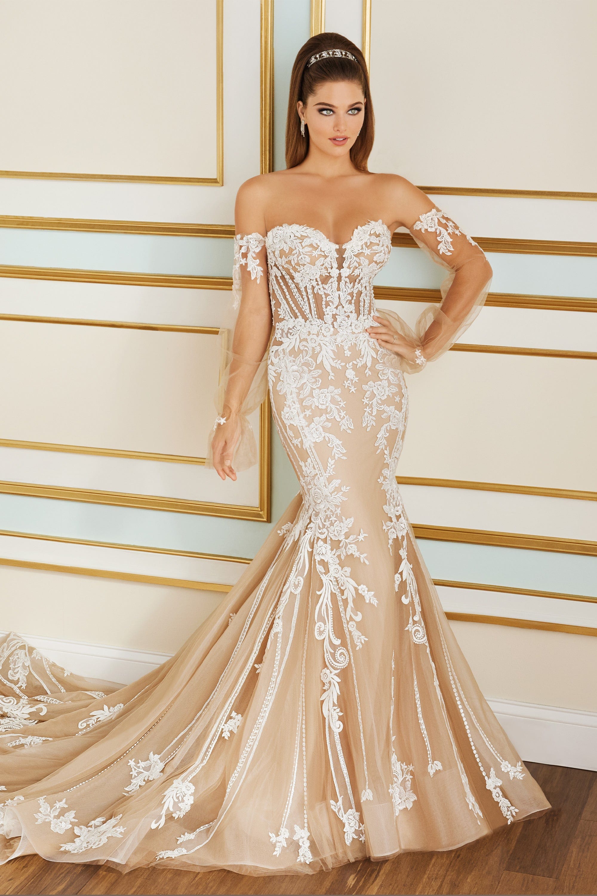 Martin Thornburg Wedding Dress 0 / Ivory/Mocha Martin Thornburg: MT9108 - Flora