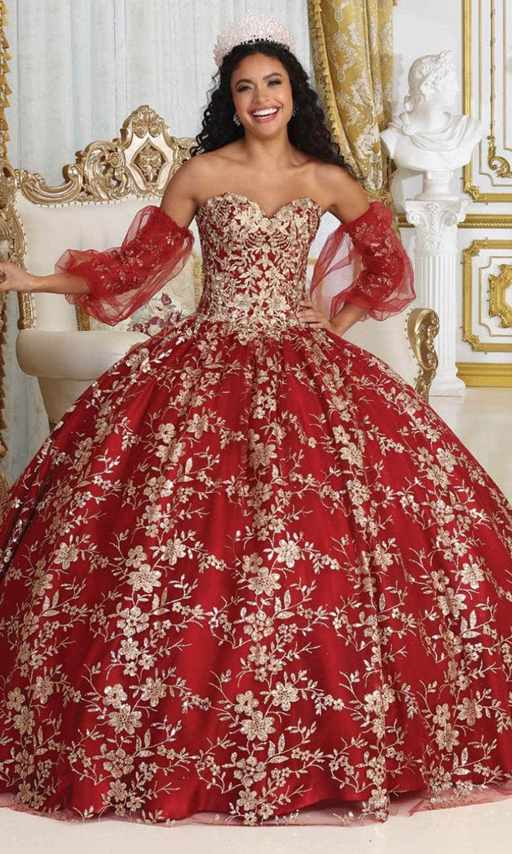 May Queen Quinceanera 4 / Burgundy/Gold May Queen: LK200