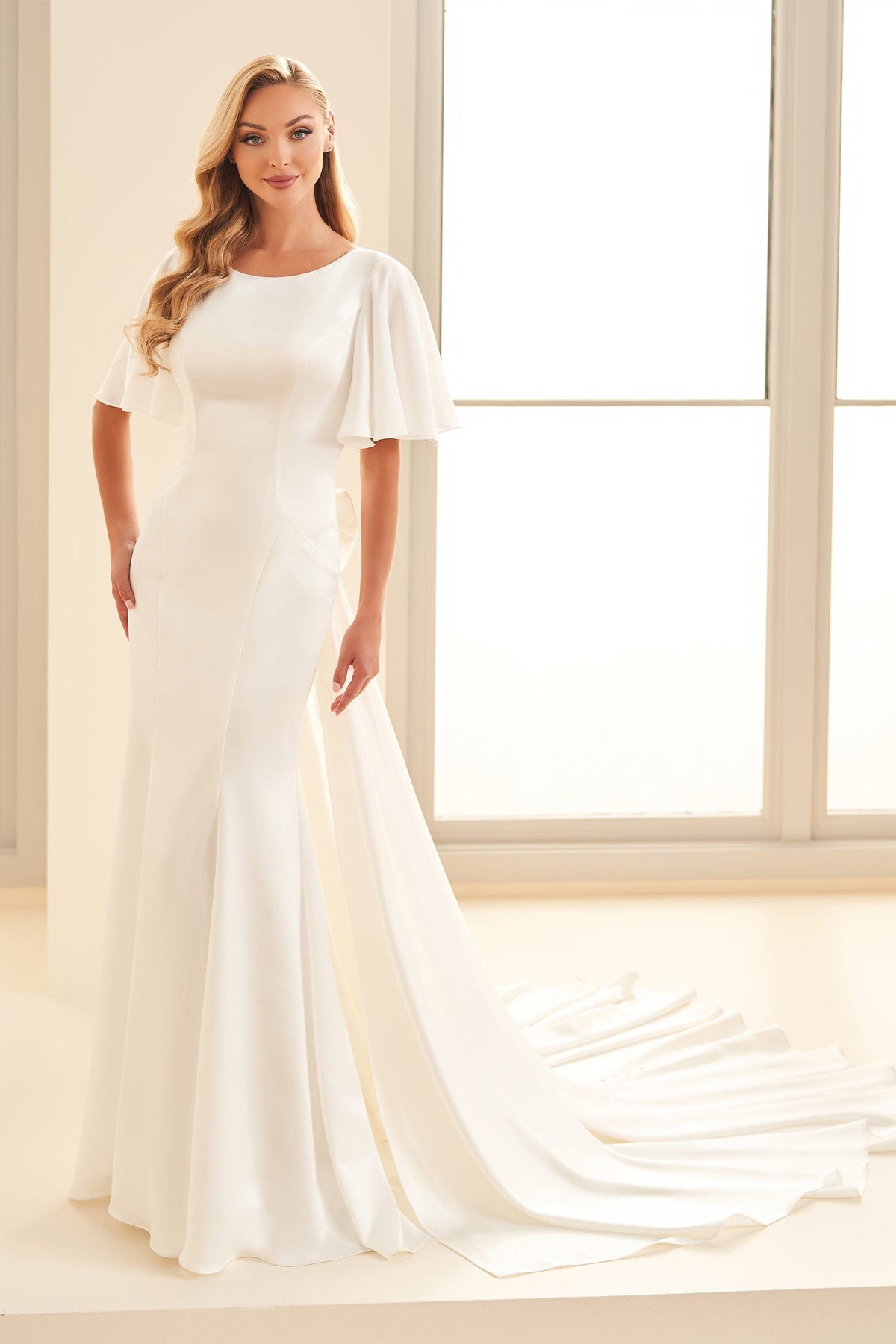 Modest by Mon Cheri Wedding Dress 0 / Diamond White Modest by Mon Cheri: MOD1818