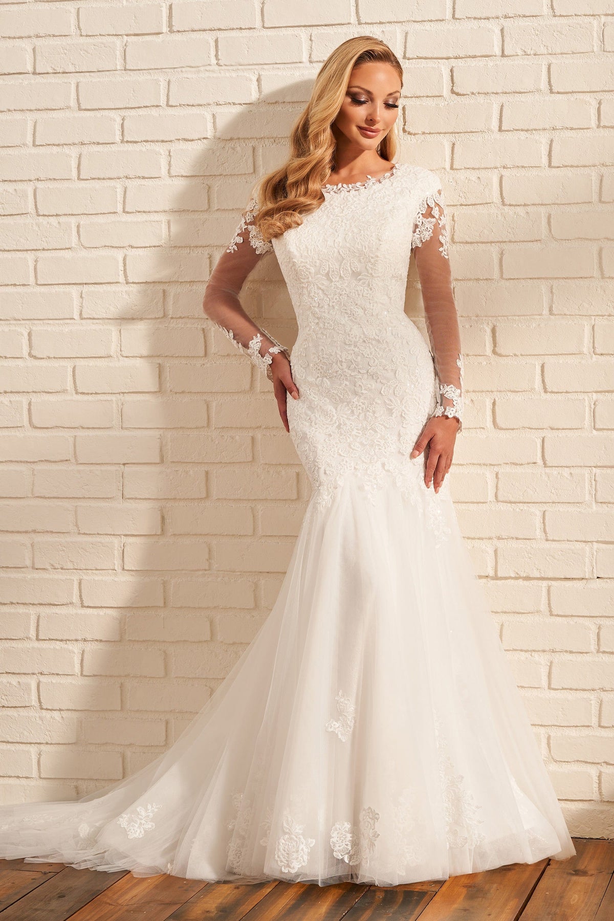 Modest by Mon Cheri Wedding Dress 0 / Ivory Modest by Mon Cheri: MOD218