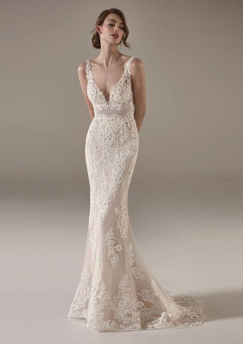 Pronovias Wedding Dress 10 / Off White/Crystal Pronovias Privee: Franca (Clearance)