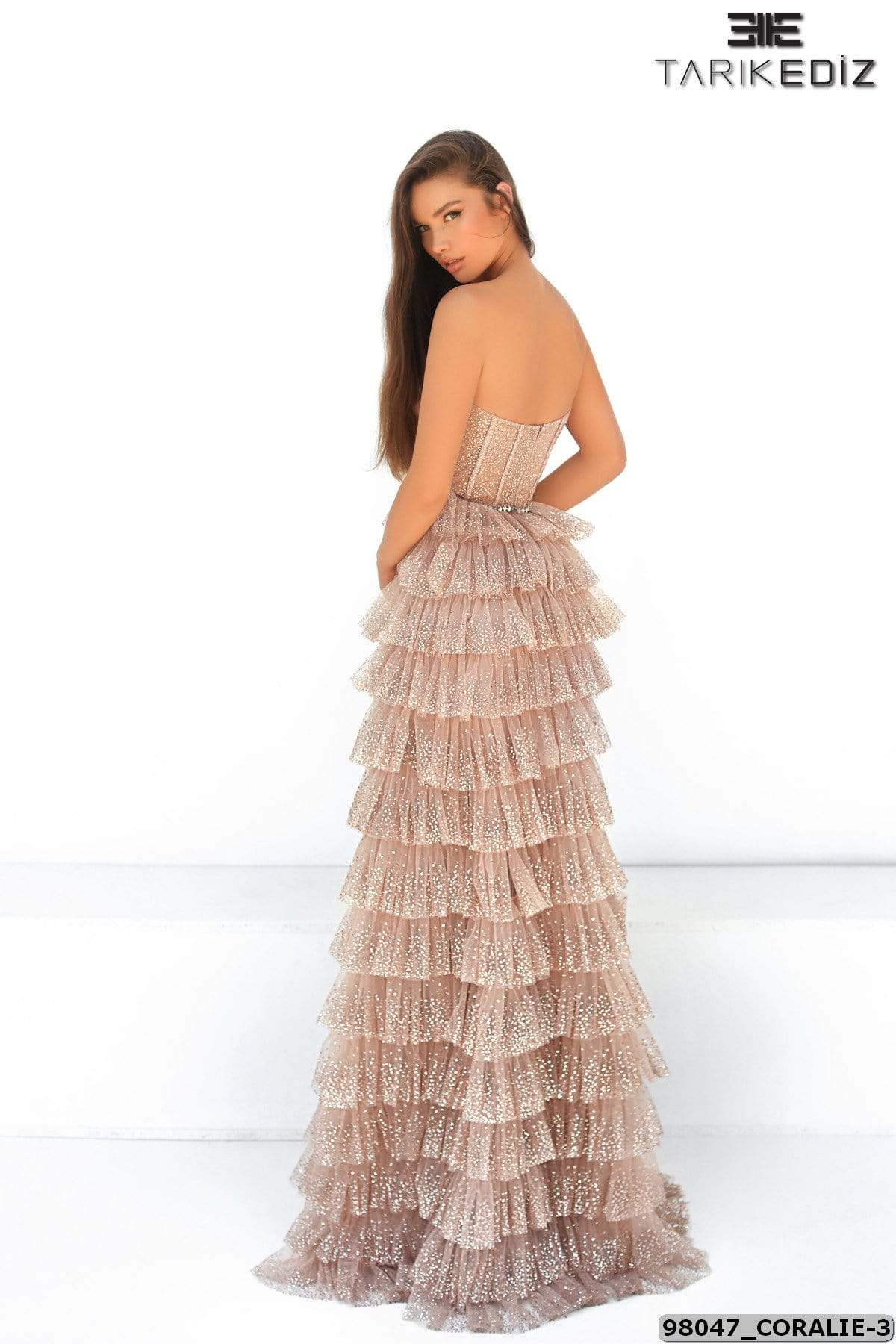 Tarik Ediz Evening Dress 6 / pink Tarik Ediz: 98047 - Coralie (Clearance)