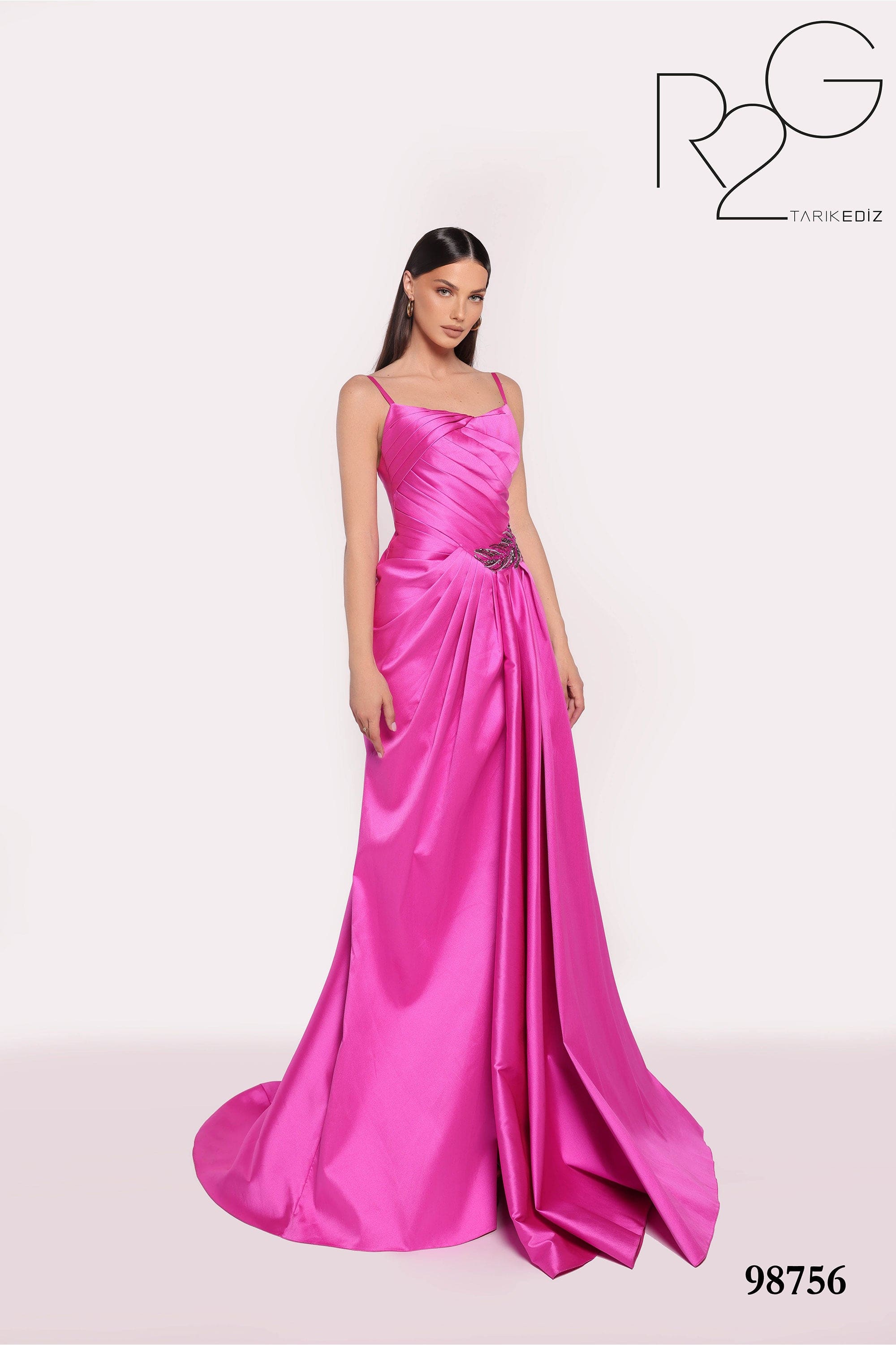 Tarik Ediz Evening Dress 0 / Fuchsia Tarik Ediz: 98756