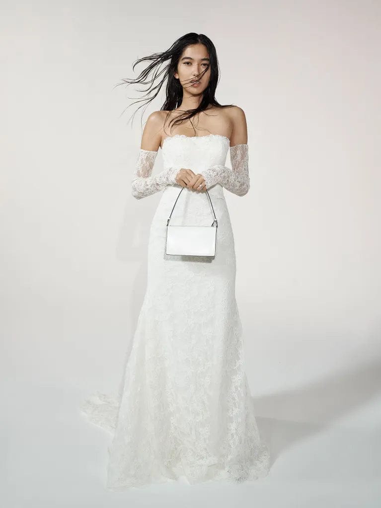 Vera wang off the shoulder wedding dress deals