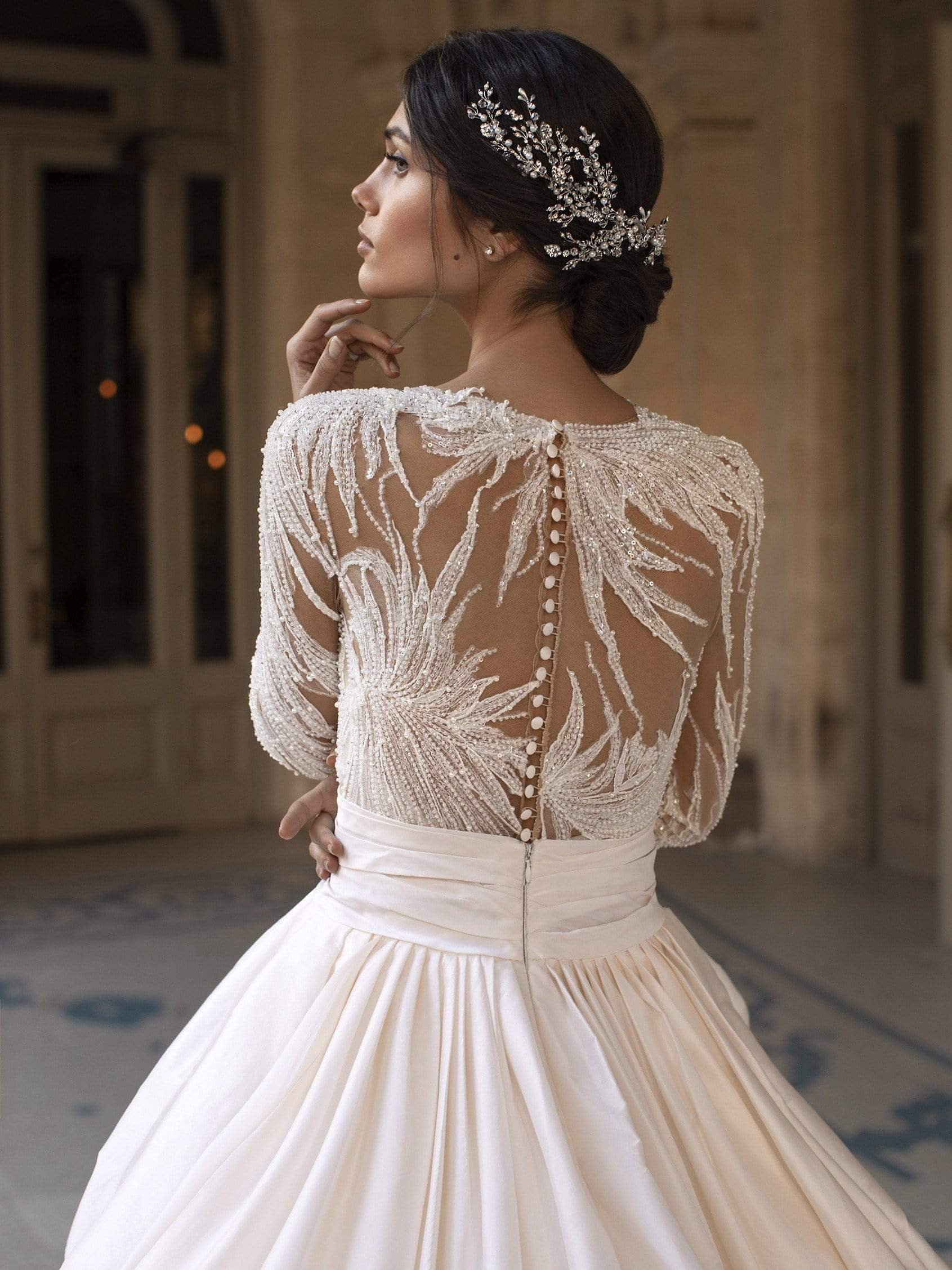 Pronovias Privee Accessories 0 / OFF WHITE/SILVER Pronovias Privee: Alexa Corona