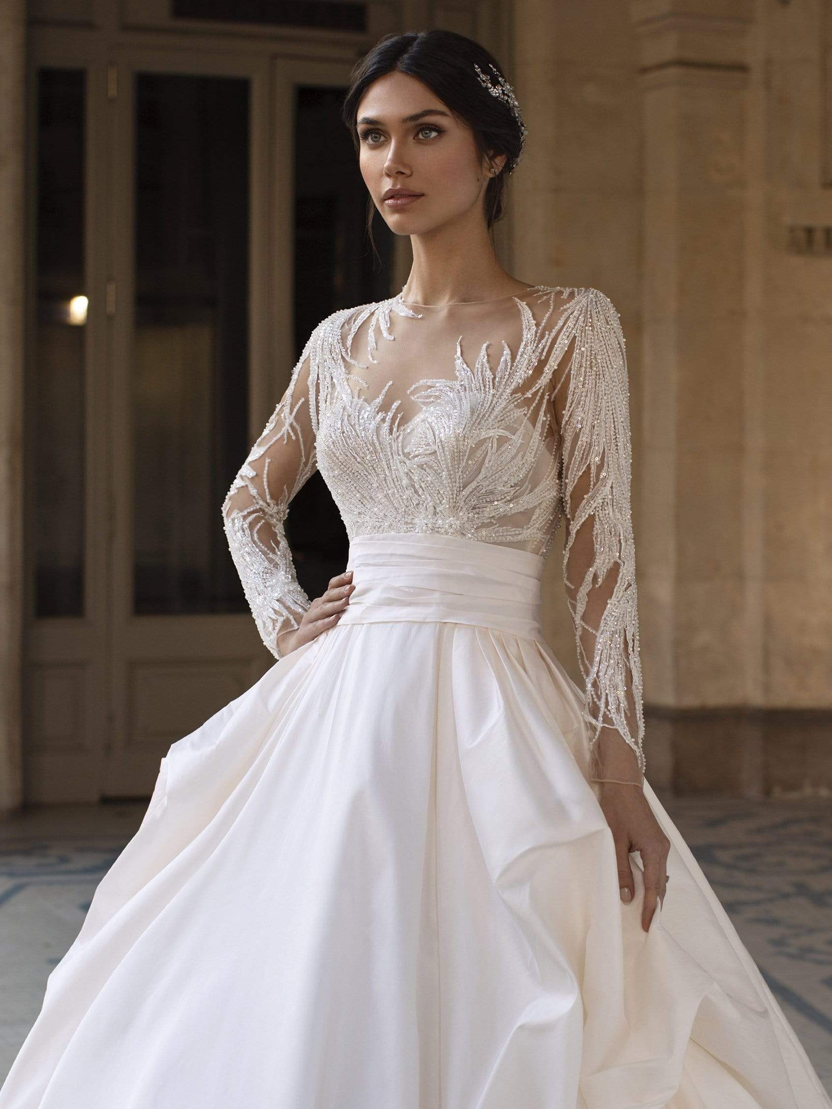 Pronovias Privee Accessories 0 / OFF WHITE/SILVER Pronovias Privee: Alexa Corona