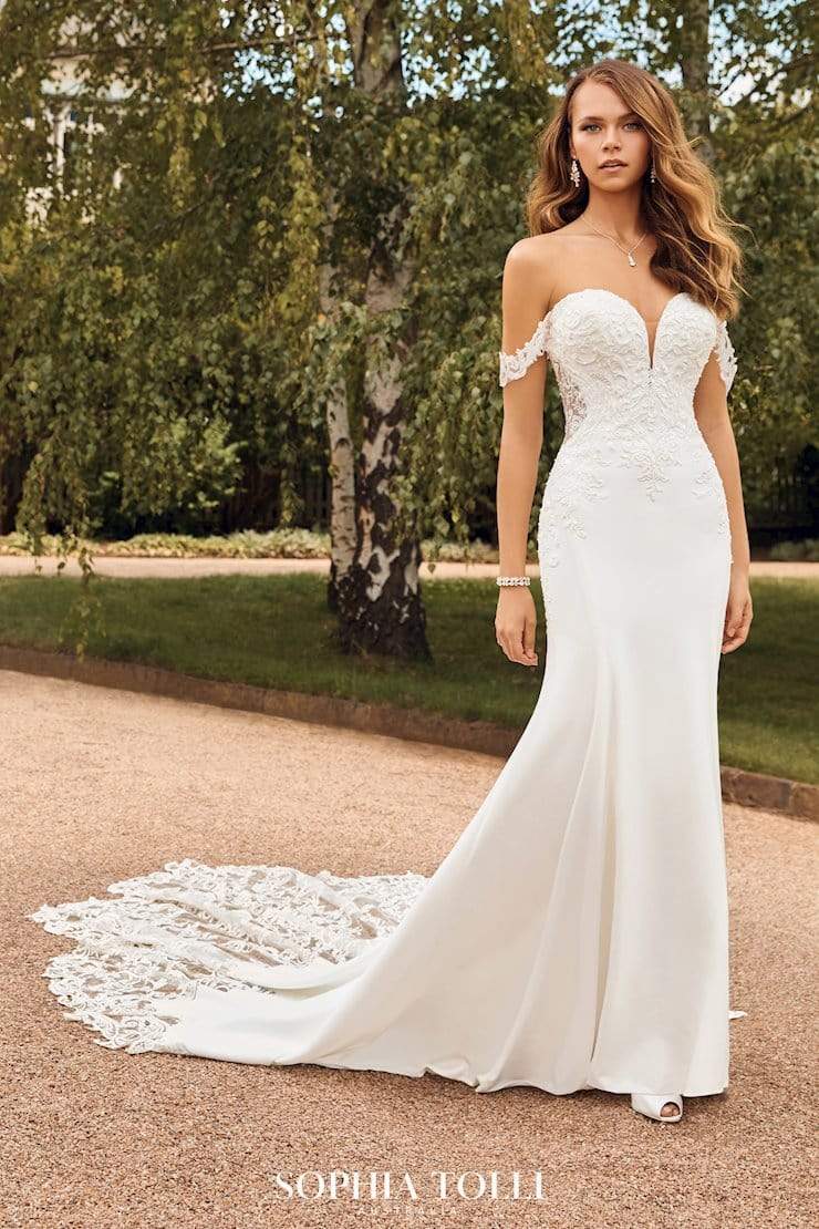 Hayley Lace + Crepe Wedding Dress