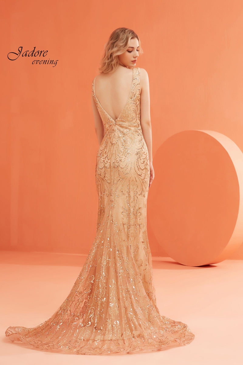 Jadore - J12011 Sleeveless Crystal Embellished Empire Ballgown main image 0