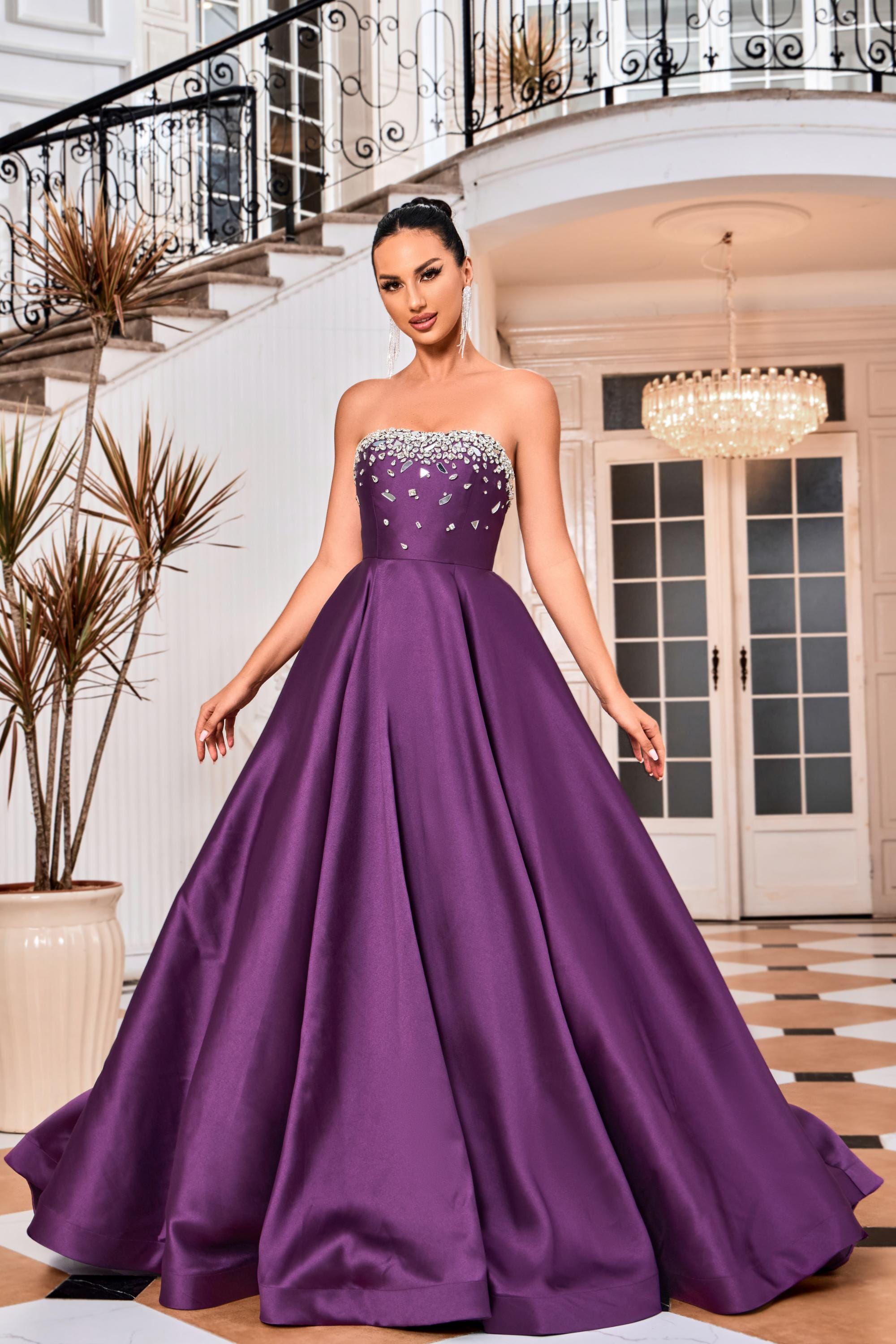 Jadore Evening Dress 4 / Purple Jadore: J24009