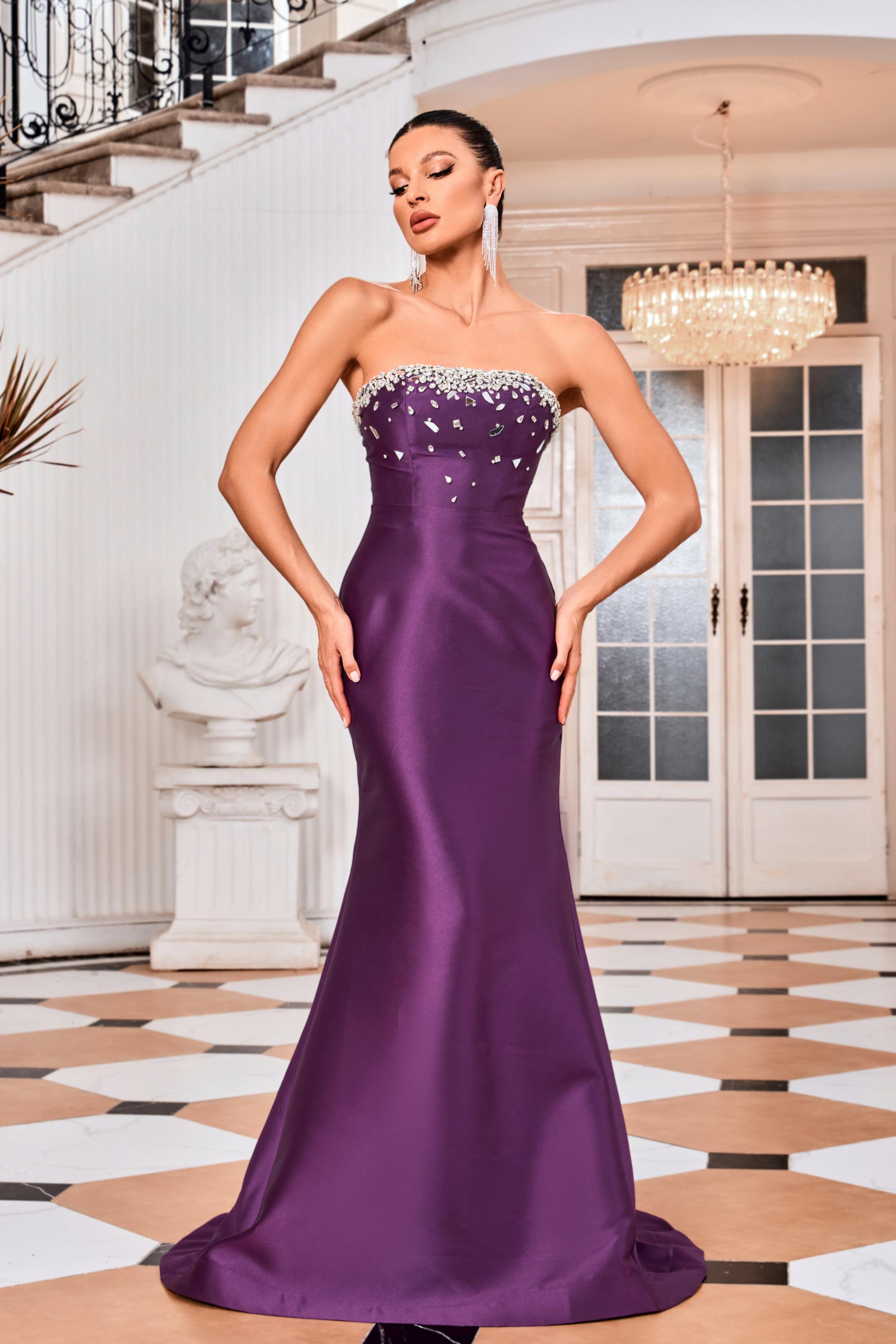 Jadore Evening Dress 4 / Purple Jadore: J24010