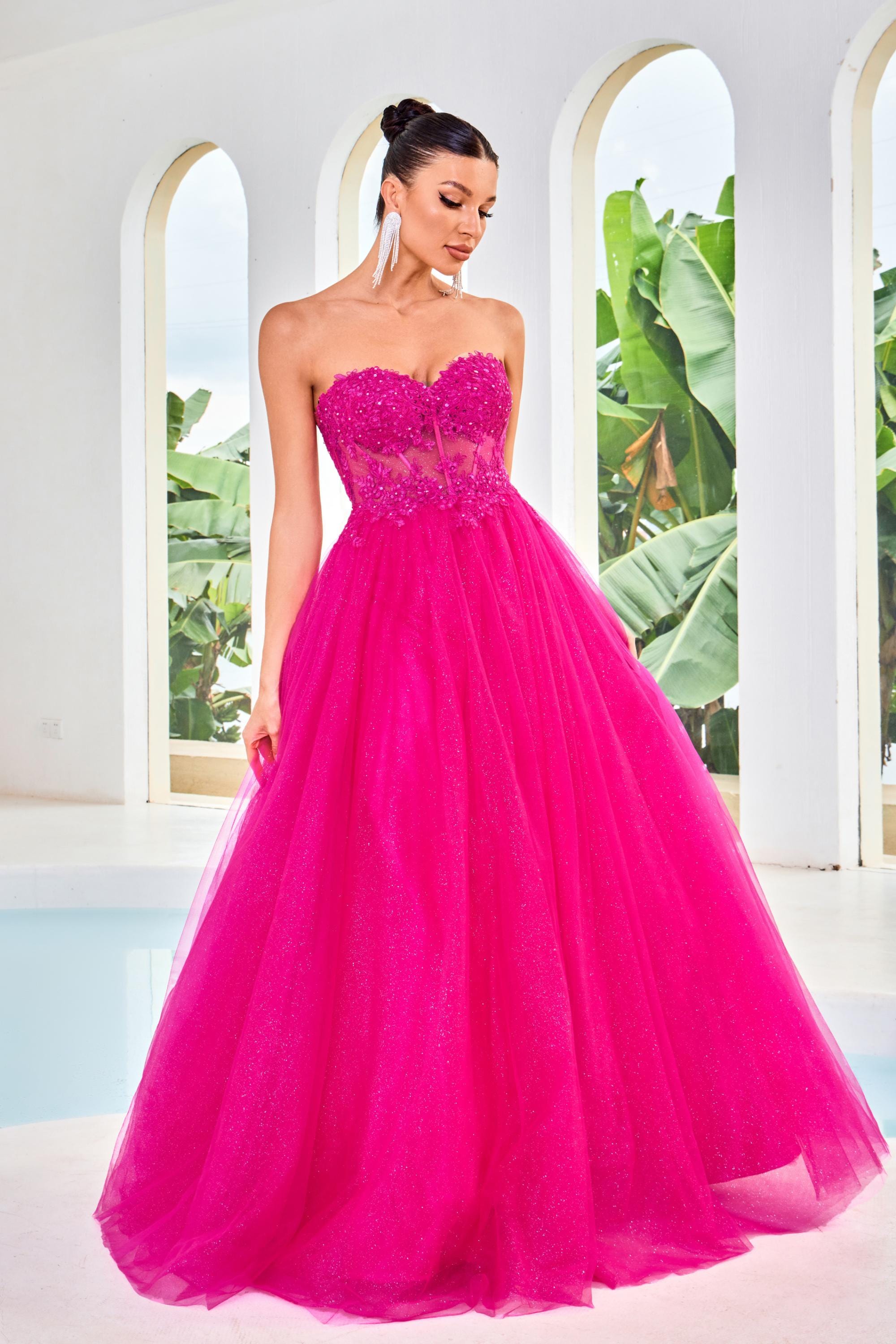 Jadore Evening Dress 4 / Hot Pink Jadore: J24016