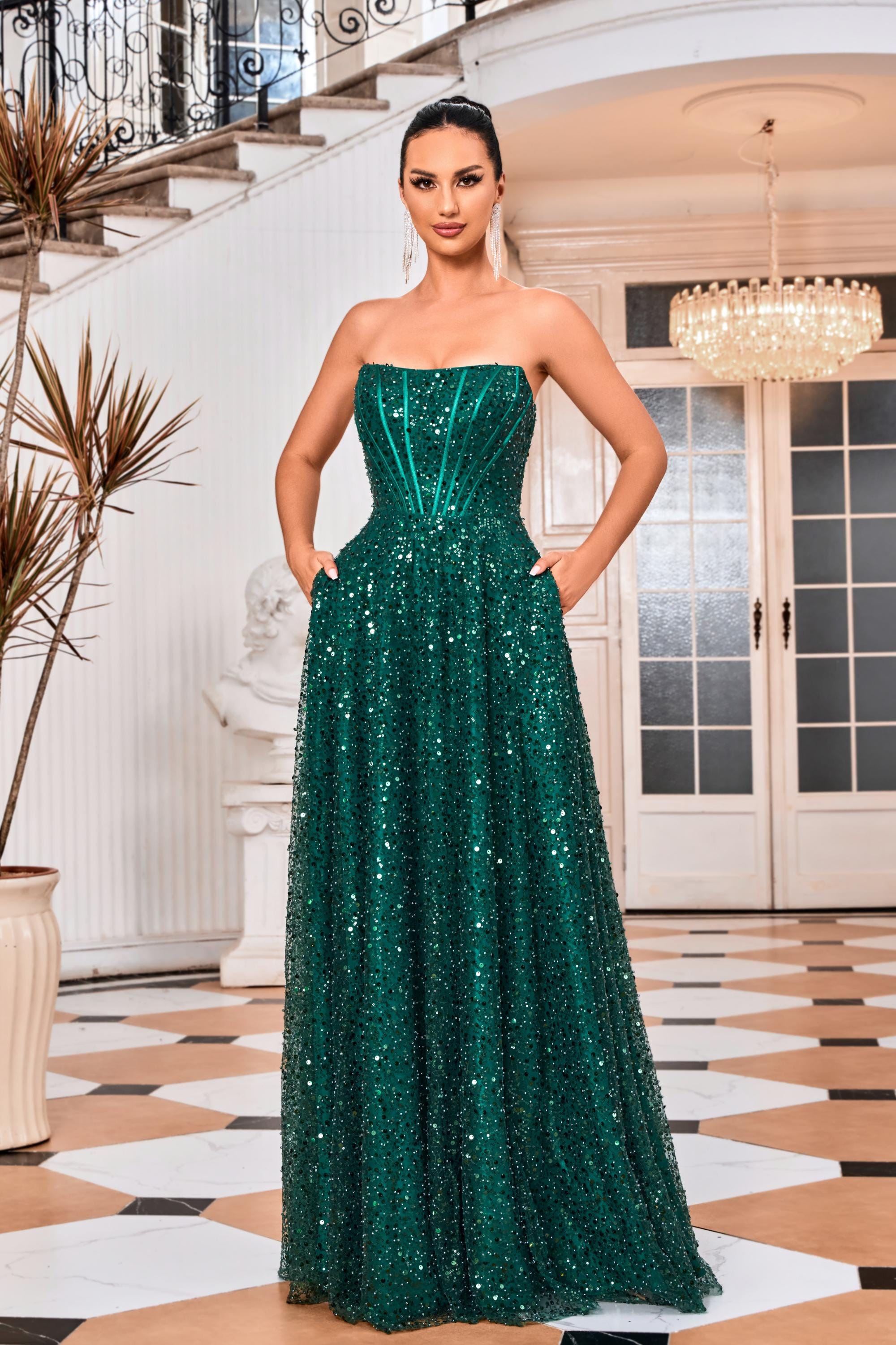Jadore Evening Dress 4 / Emerald Jadore: J24022