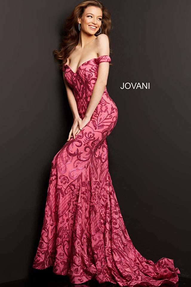 Jovani off the shoulder 2024 dress