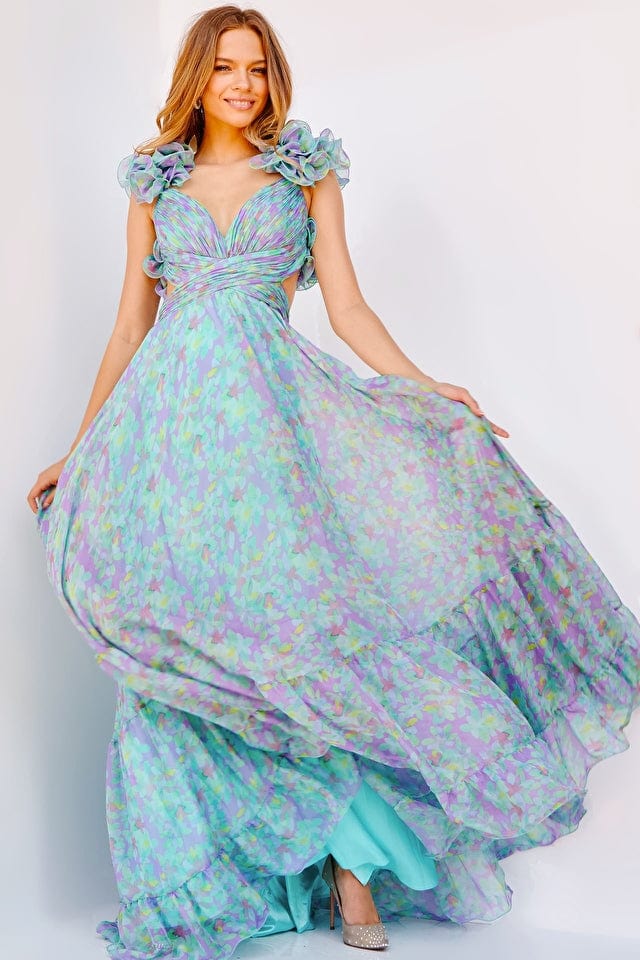 Jovani floral cheap gown