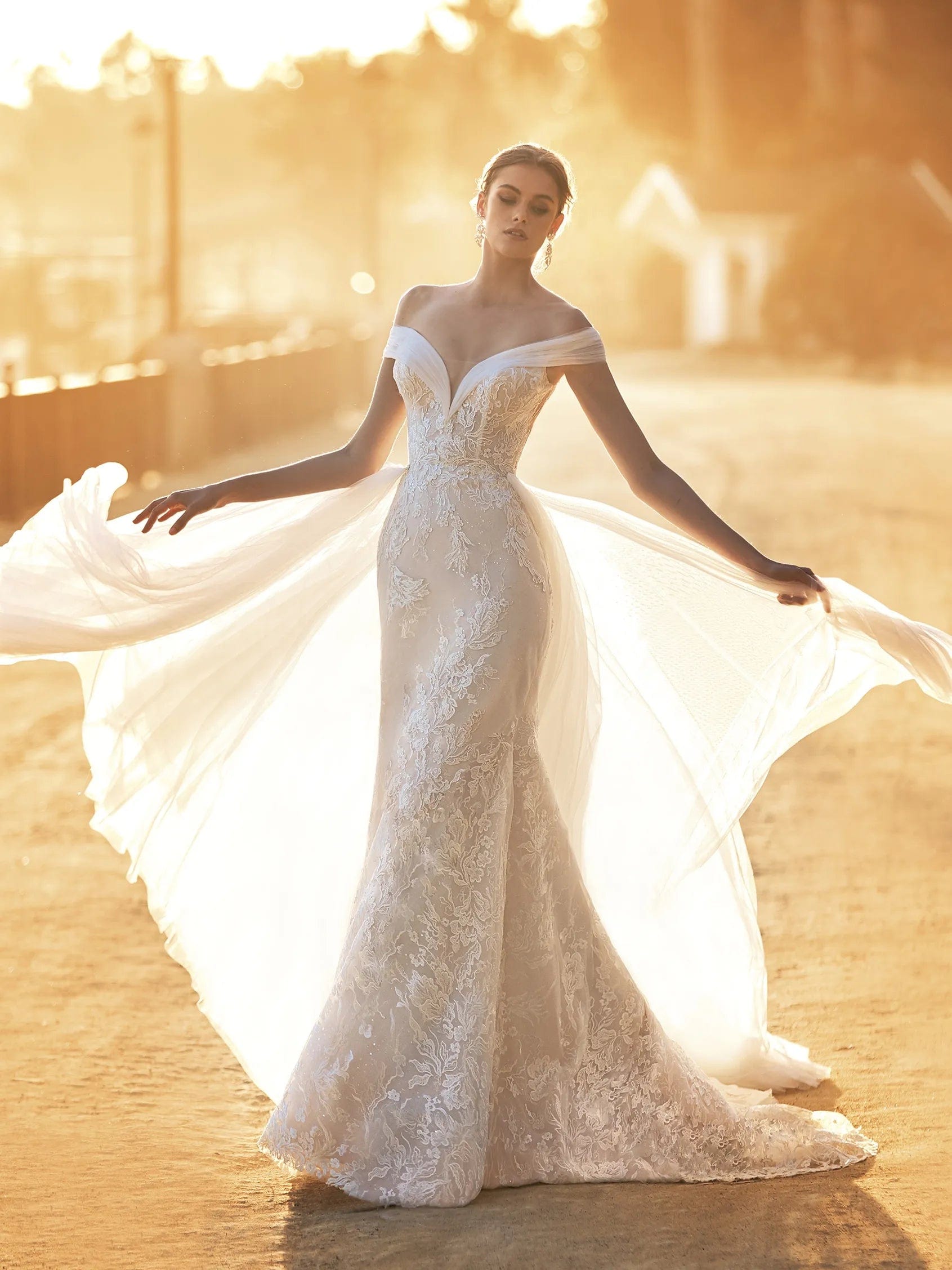 Pronovias Wedding Dress 8 / Off White/Nude / Dress+Sleeves Pronovias: Altair (Clearance)
