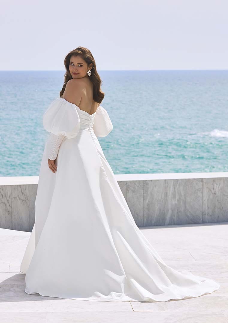 evaluate the bridal retail company pronovias on off-the-shoulder wedding dress Pronovias | Crystal Bridal Boutique - avonia