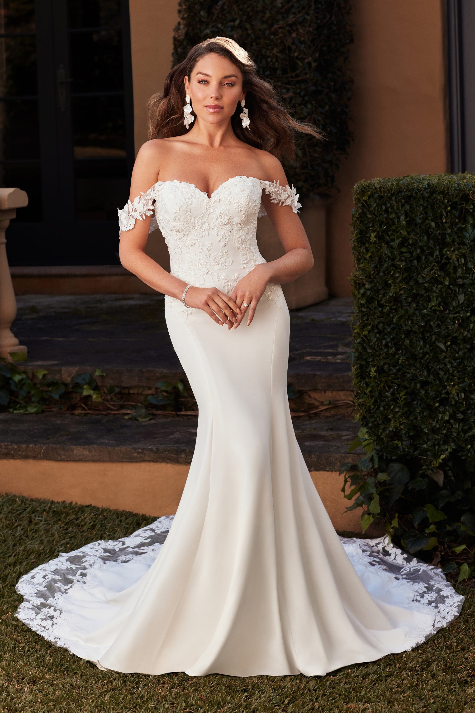 Sophia Tolli Off Shoulder With Sleeves Dress Sophia Tolli Lace