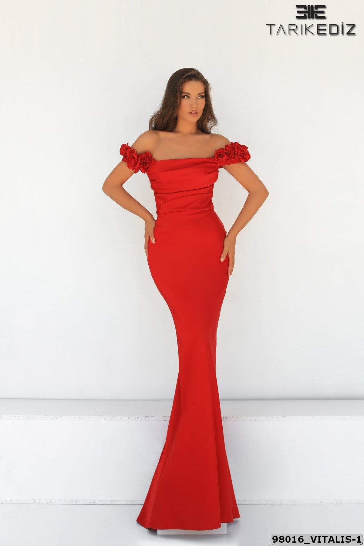 Tarik Ediz Evening Dress 8 / red Tarik Ediz: 98016 - Vitalis (Clearance)