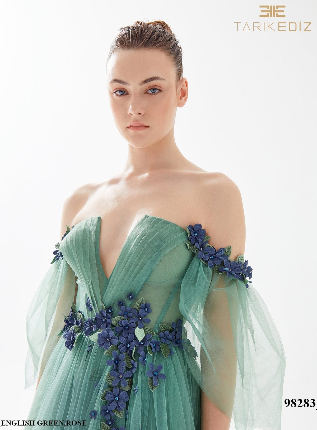 Tarik Ediz Evening Gown Green