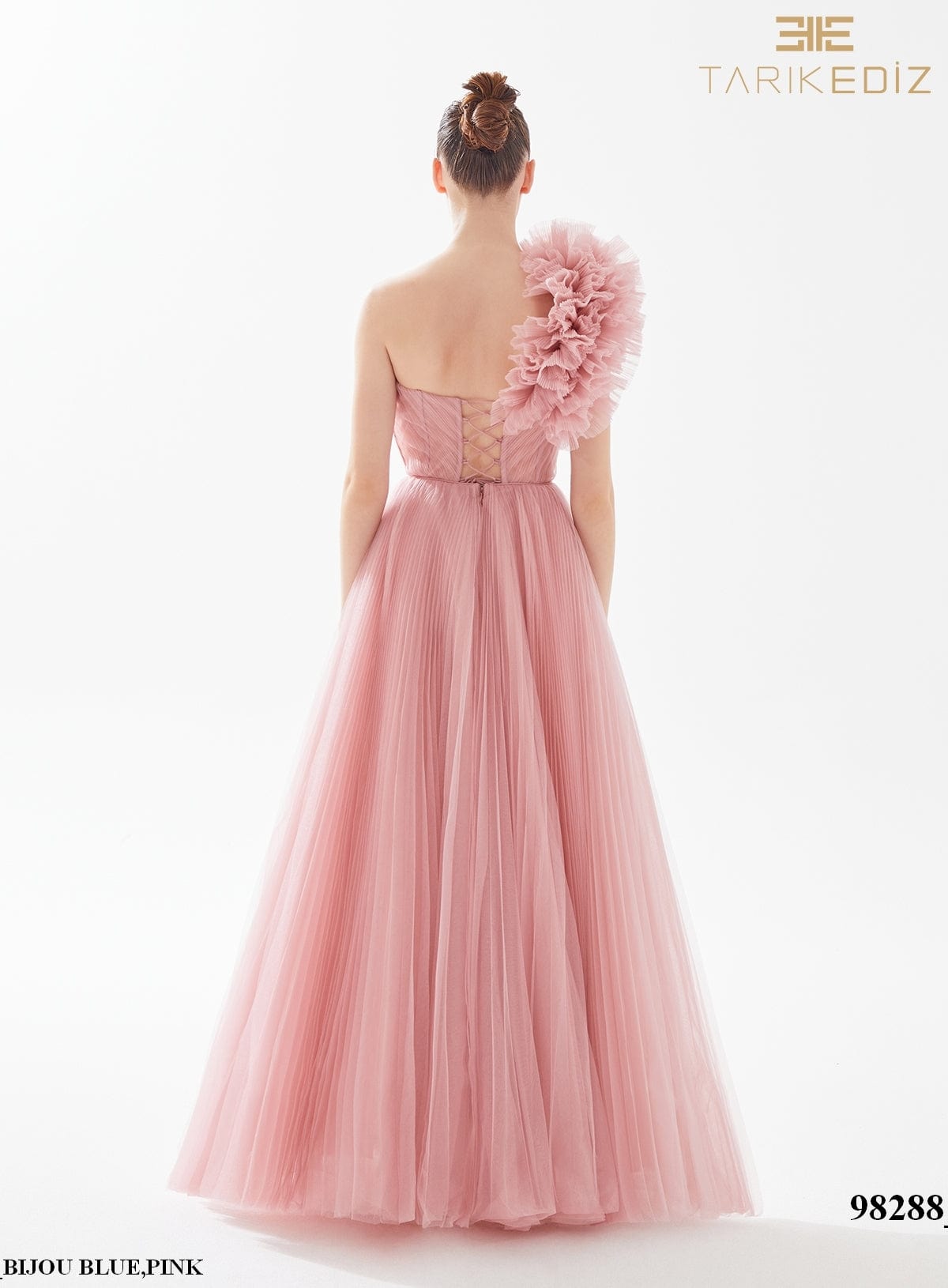 Tarik Ediz Evening Dress 6 / Pink Tarik Ediz: 98288 (Clearance)