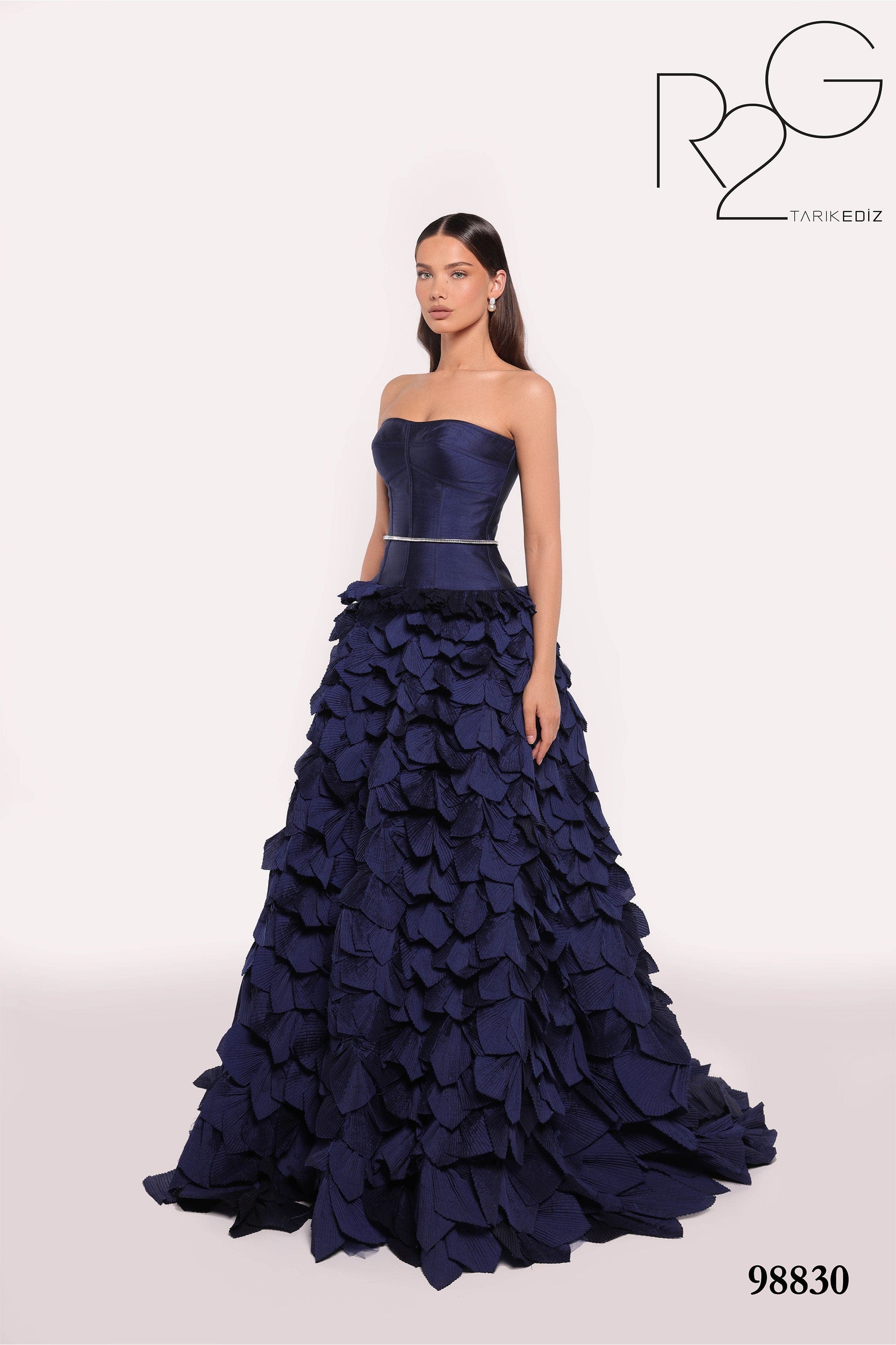 Tarik Ediz Evening Dress 0 / Navy Tarik Ediz: 98830