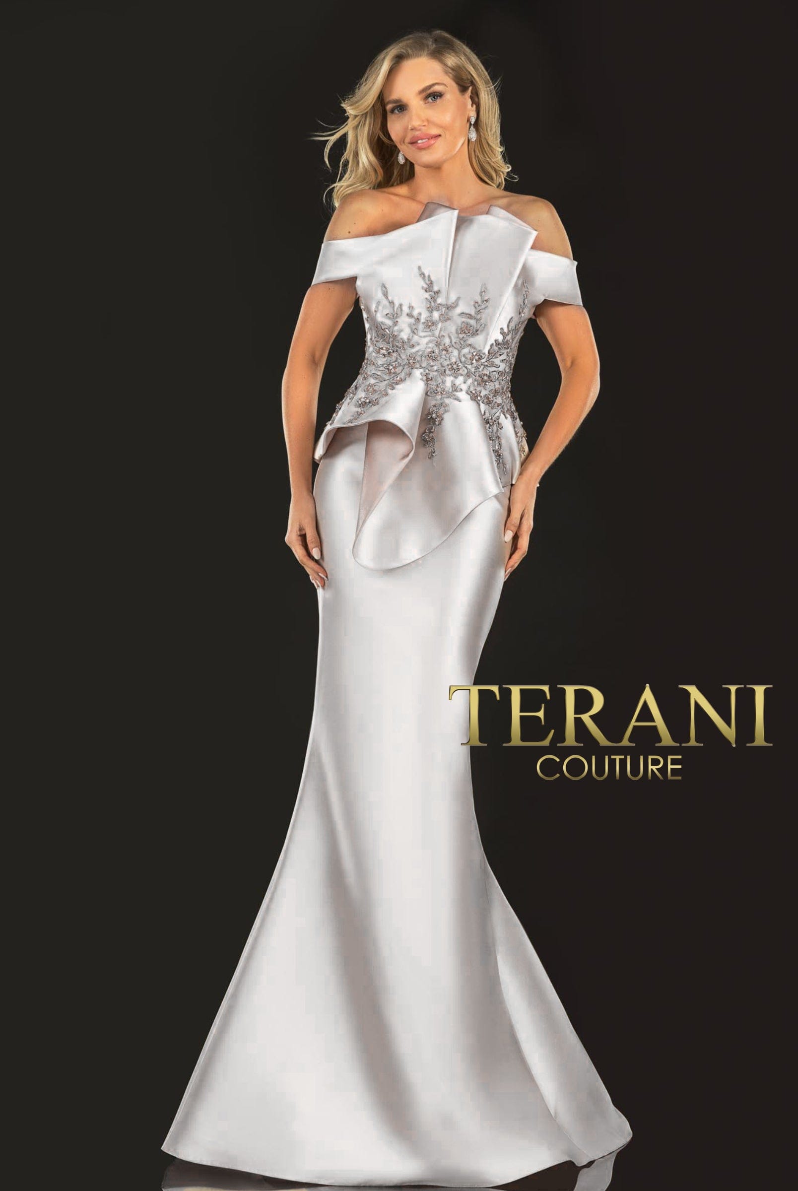 Terani Mother of the Bride 10 / Silver/Taupe Terani: 2021E2835 (Clearance)