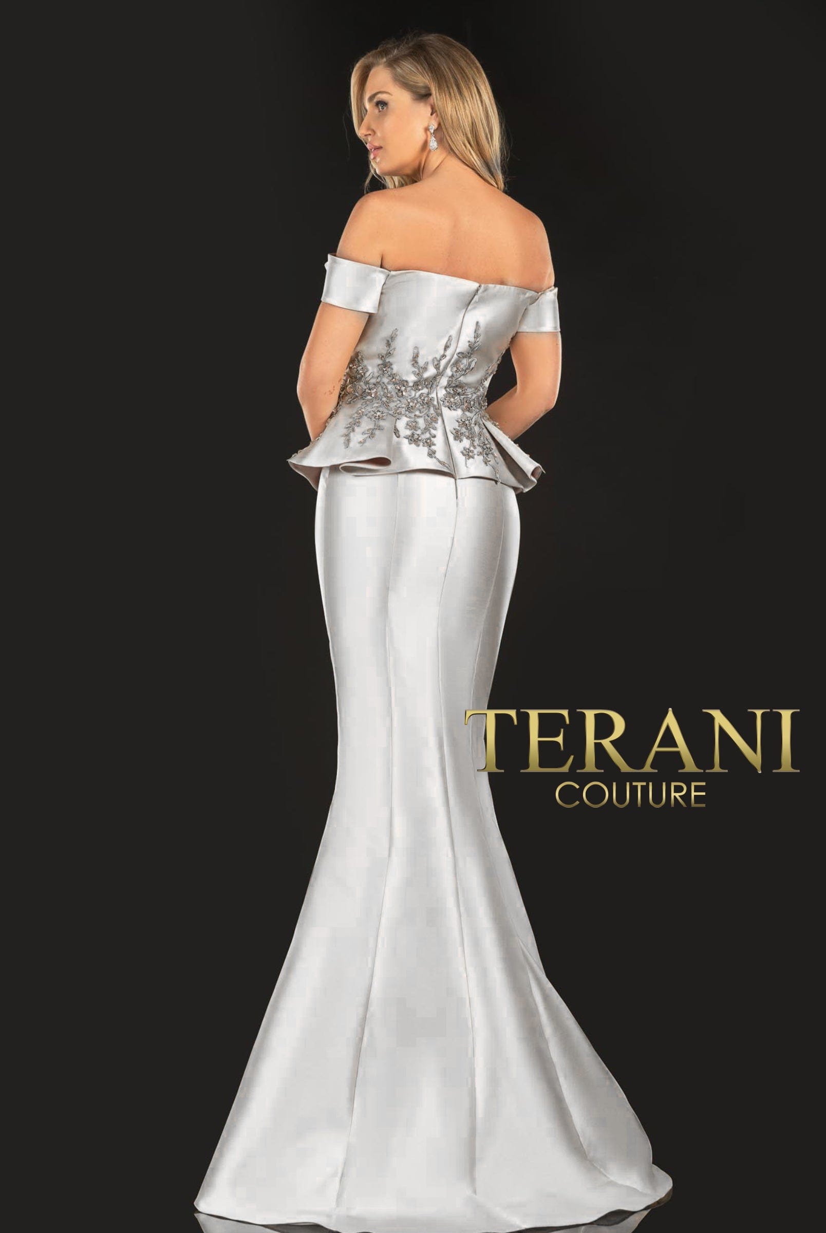 Terani Mother of the Bride 10 / Silver/Taupe Terani: 2021E2835 (Clearance)