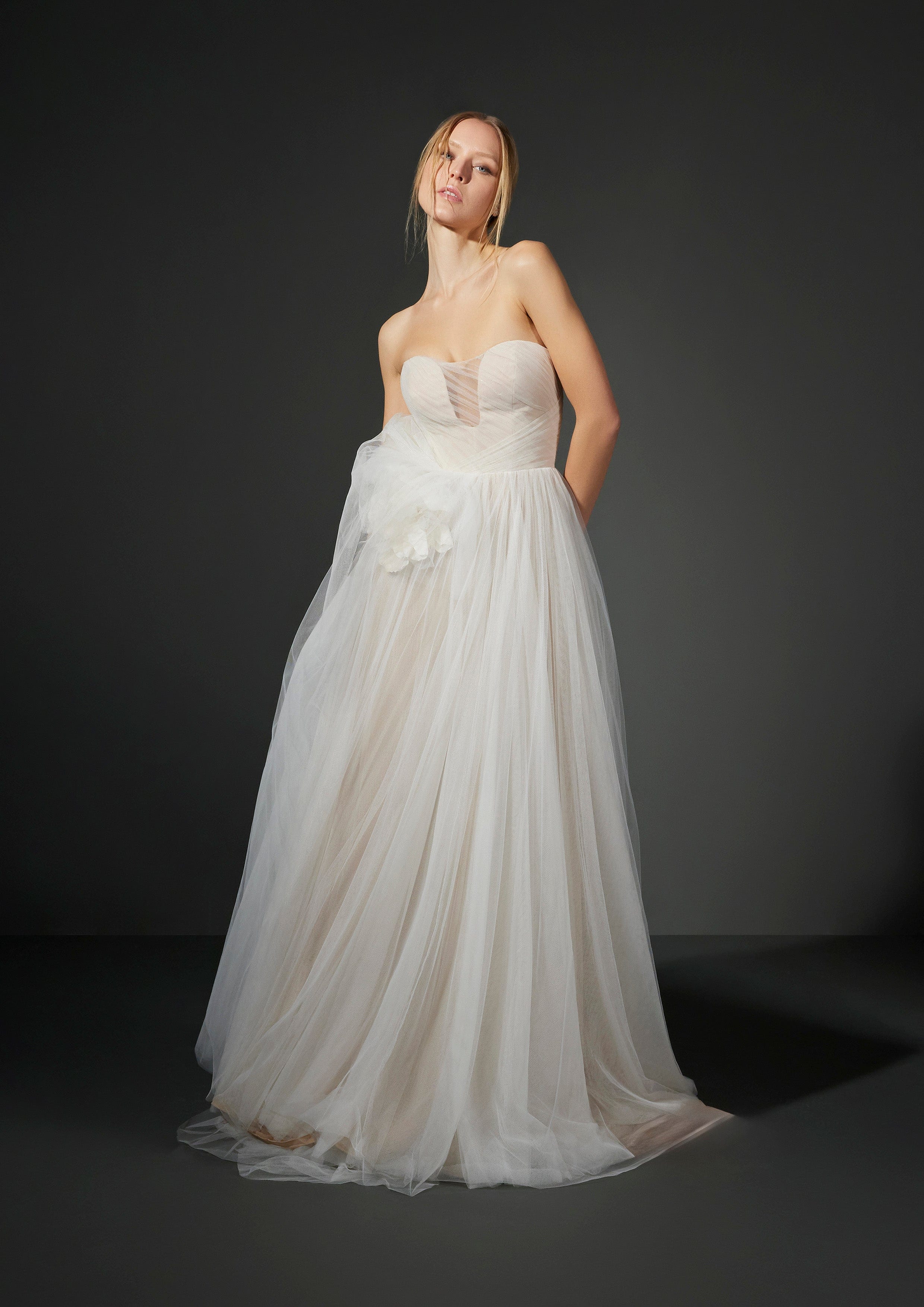 white by vera wang pleated v-neck wedding dress Vera Wang Wedding Dresses: Everything You Ever Need to Know