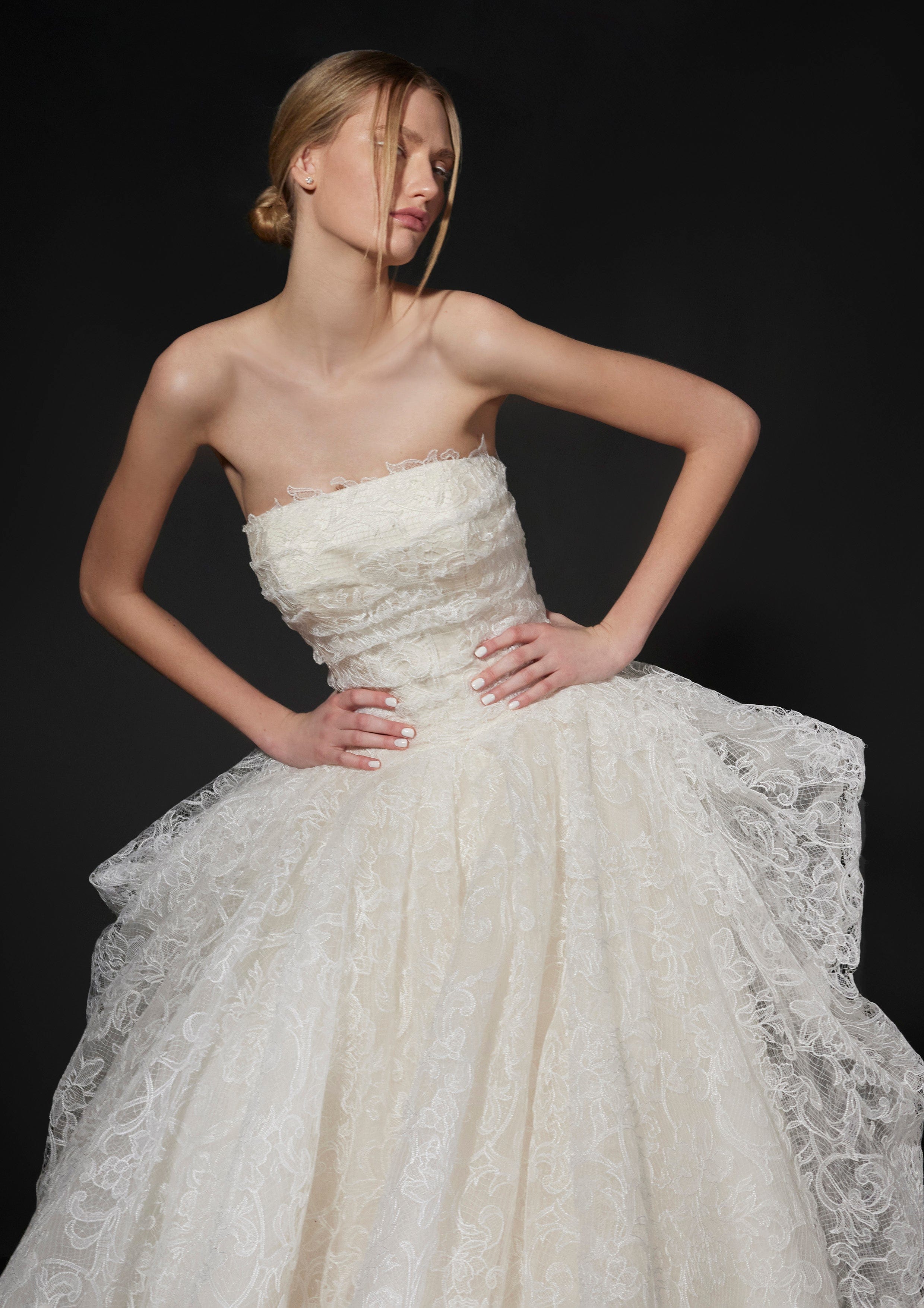 white by vera wang macrame lace wedding dress Young Love: Vera Wang Bride
